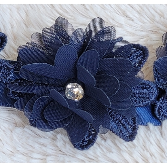Navy flower headband - Picture 7 of 16